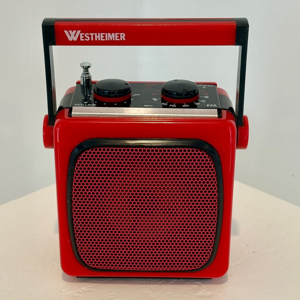 Vintage Westheimer Red Portable AM/FM Radio – Retro Mid-Century Style